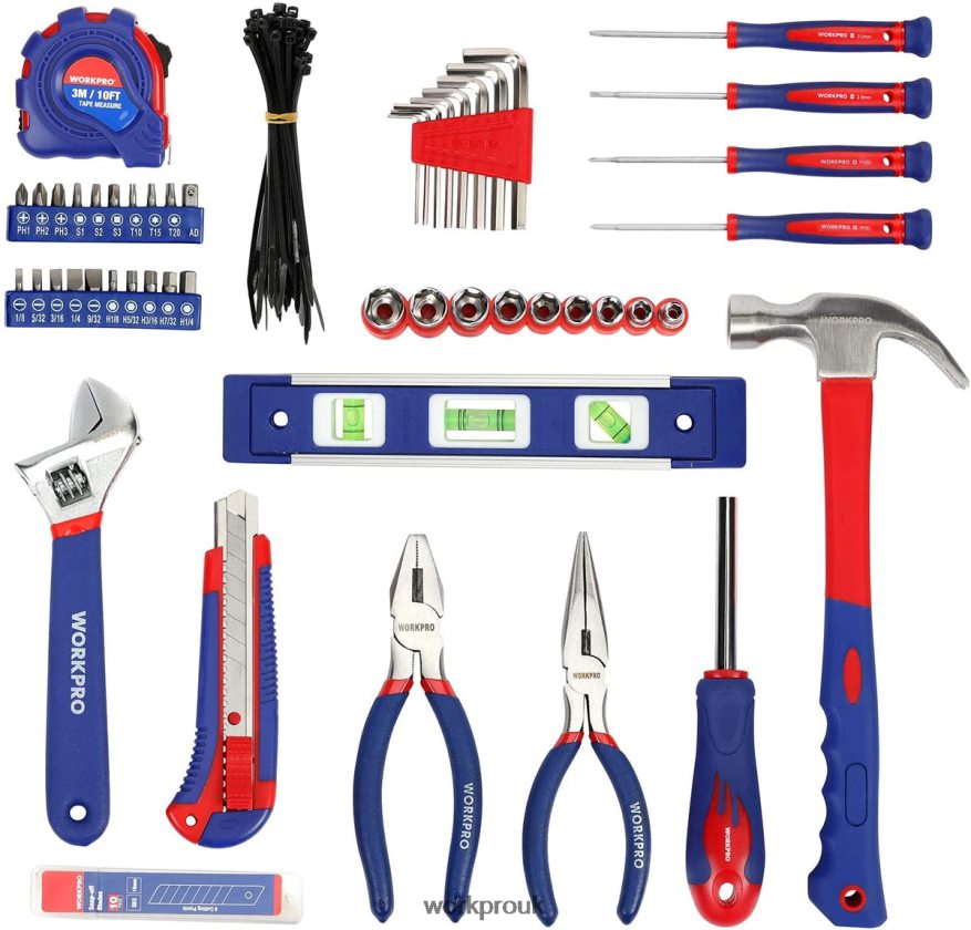 WORKPRO100 Pcs Kitchen Drawer Household Hand Tool Set with Easy Carrying Pouch X662Z304 Tool