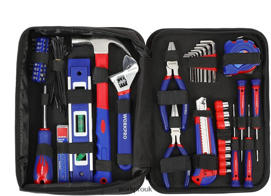 WORKPRO100 Pcs Kitchen Drawer Household Hand Tool Set with Easy Carrying Pouch X662Z304 Tool