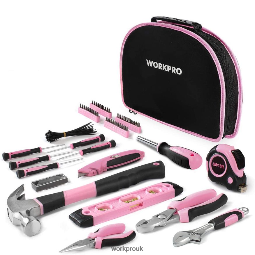 WORKPRO103 Pcs Tool Kit with Easy Carrying Round Pouch Perfect for DIY Home Maintenance X662Z248 Tool