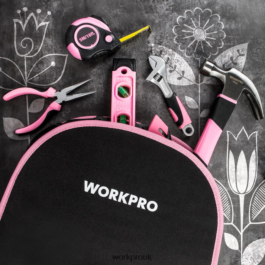 WORKPRO103 Pcs Tool Kit with Easy Carrying Round Pouch Perfect for DIY Home Maintenance X662Z248 Tool
