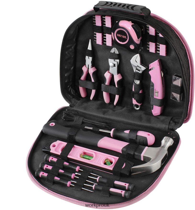 WORKPRO103 Pcs Tool Kit with Easy Carrying Round Pouch Perfect for DIY Home Maintenance X662Z248 Tool