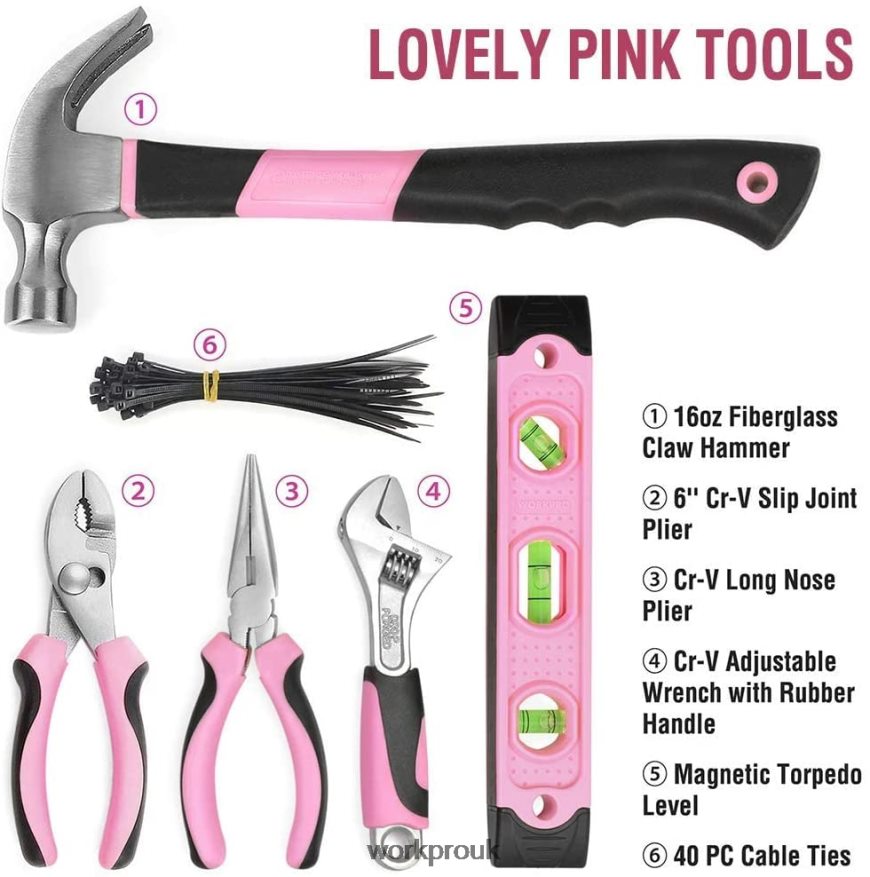 WORKPRO103 Pcs Tool Kit with Easy Carrying Round Pouch Perfect for DIY Home Maintenance X662Z248 Tool
