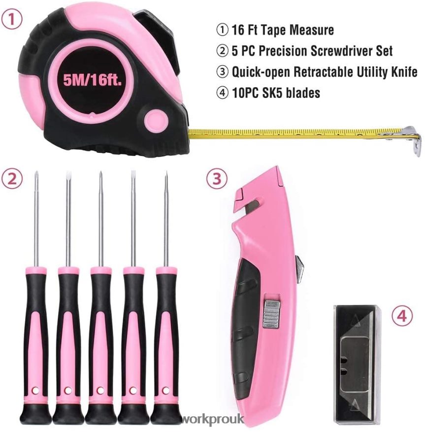 WORKPRO103 Pcs Tool Kit with Easy Carrying Round Pouch Perfect for DIY Home Maintenance X662Z248 Tool