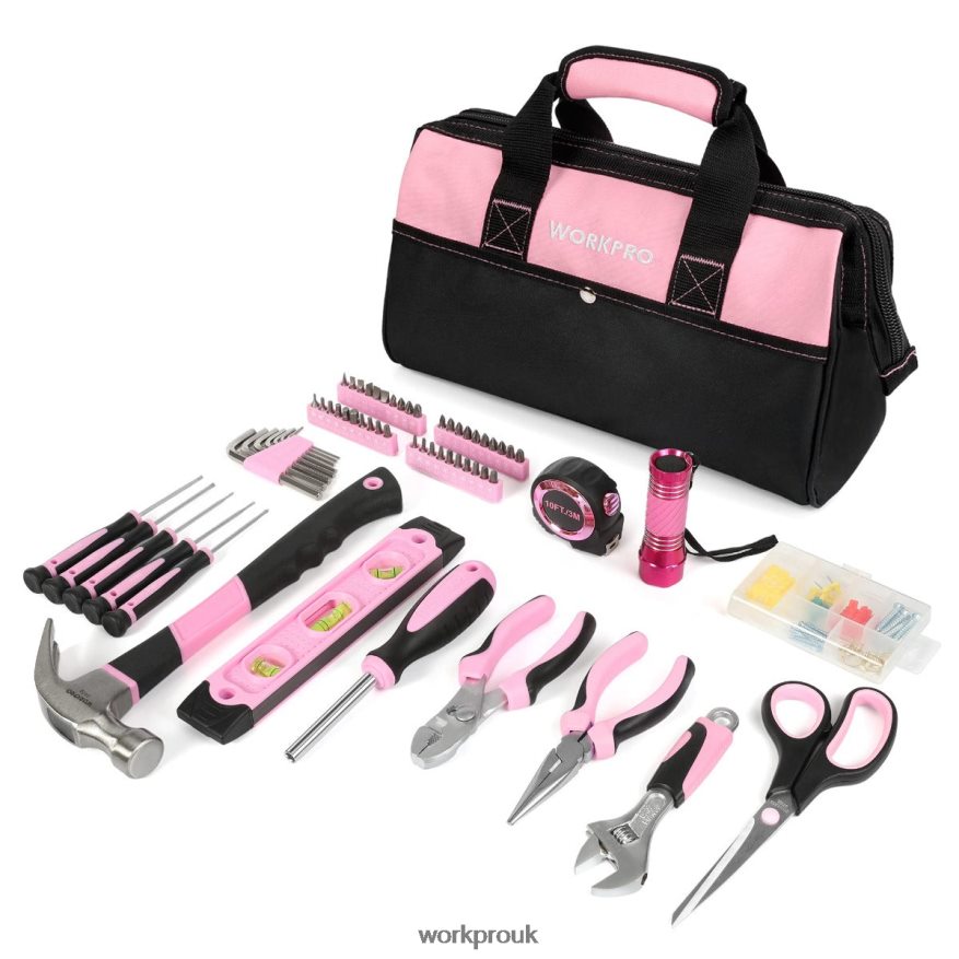 WORKPRO106 Pcs Lady's Home Repairing Tool Set with Wide Mouth Open Storage Bag X662Z245 Tool