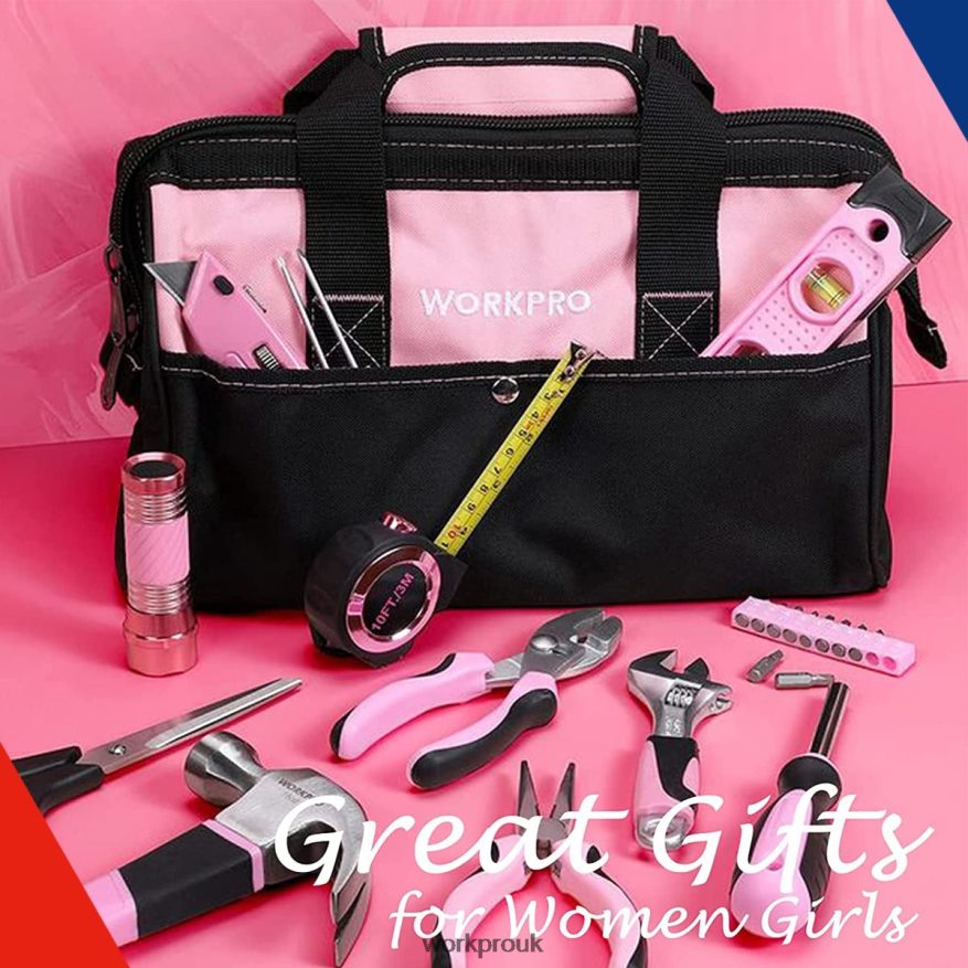 WORKPRO106 Pcs Lady's Home Repairing Tool Set with Wide Mouth Open Storage Bag X662Z245 Tool