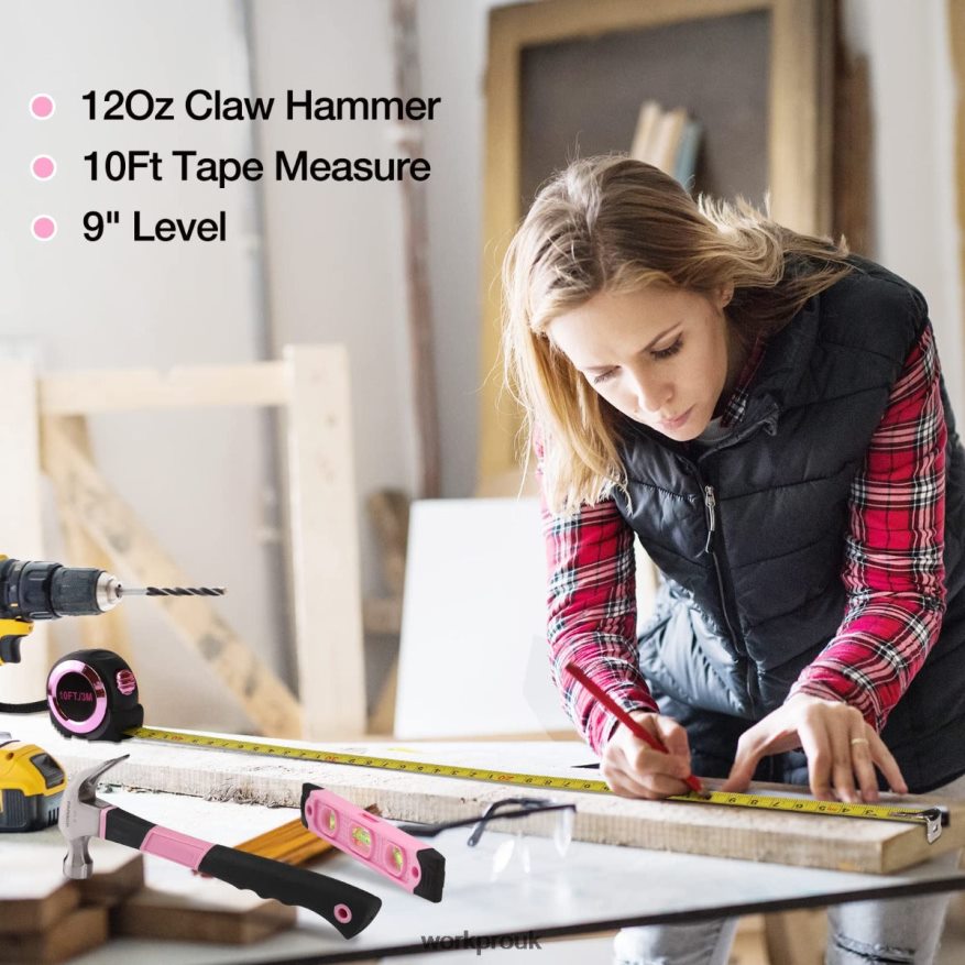 WORKPRO106 Pcs Lady's Home Repairing Tool Set with Wide Mouth Open Storage Bag X662Z245 Tool