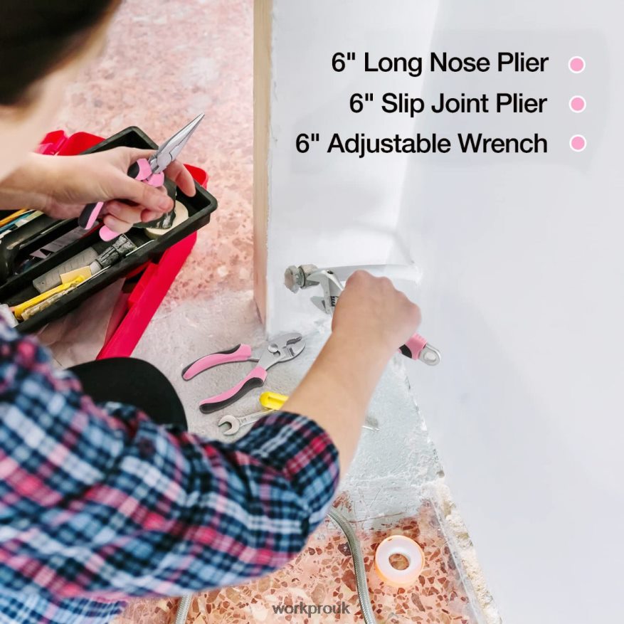 WORKPRO106 Pcs Lady's Home Repairing Tool Set with Wide Mouth Open Storage Bag X662Z245 Tool