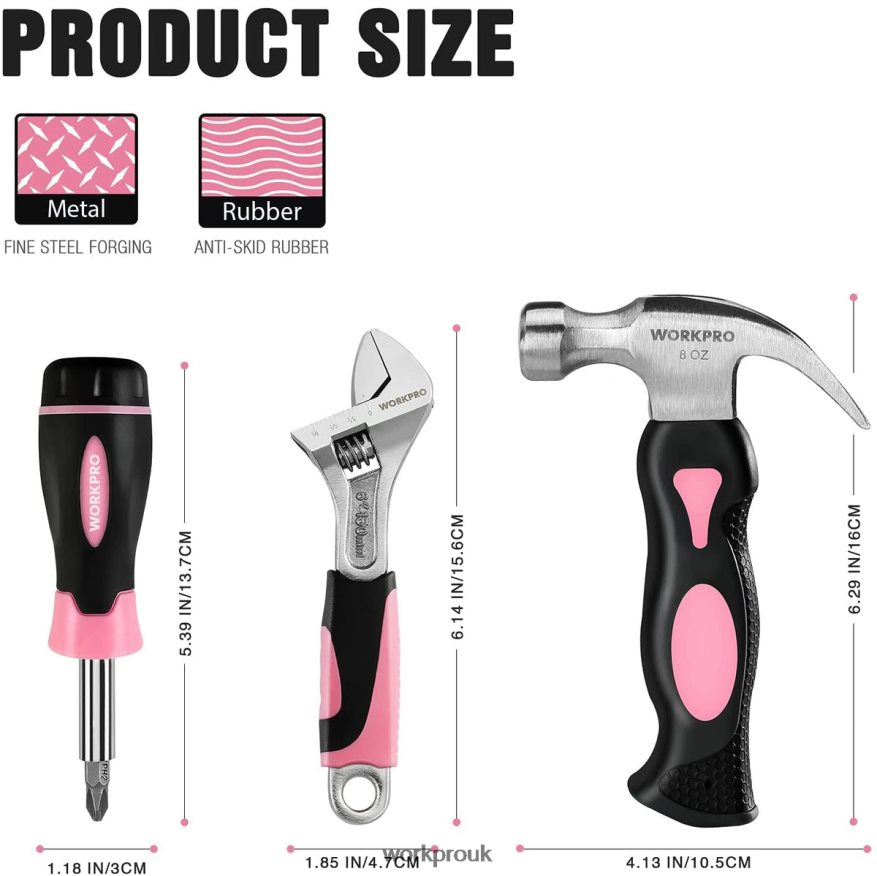 WORKPRO10 Pcs Household Tools Kit for Women with Screwdriver Bits Holder Set X662Z243 Tool