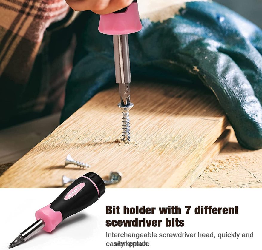 WORKPRO10 Pcs Household Tools Kit for Women with Screwdriver Bits Holder Set X662Z243 Tool