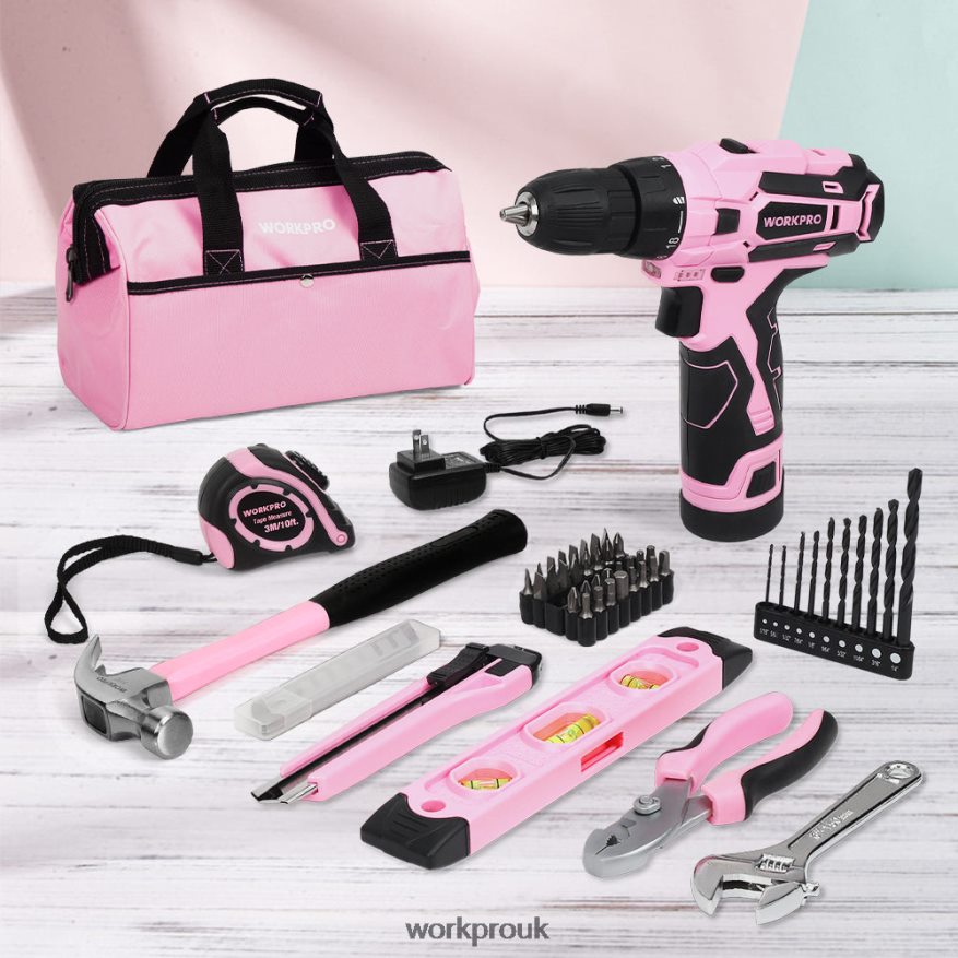 WORKPRO12V Cordless Drill and Home Tool Kit with 14-inch Storage Bag X662Z258 Tool