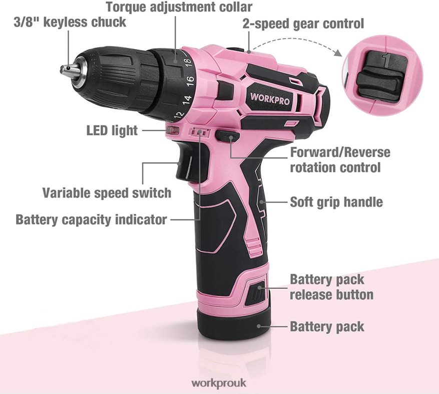 WORKPRO12V Cordless Drill and Home Tool Kit with 14-inch Storage Bag X662Z258 Tool