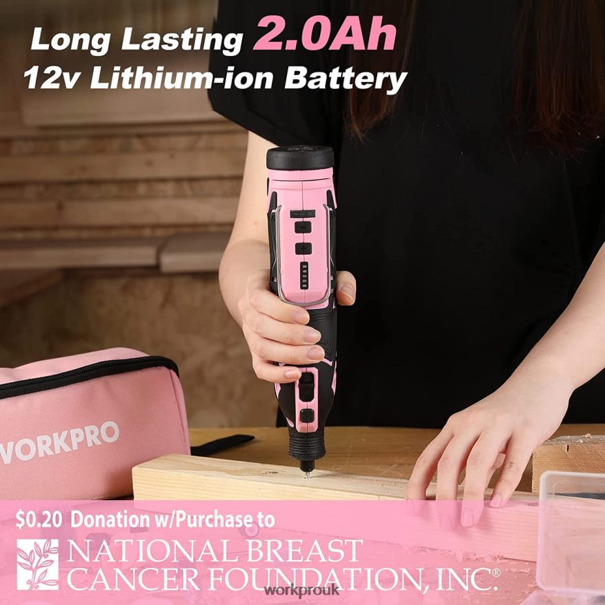 WORKPRO12V Cordless Rotary Tool Kit, 5 Variable Speeds, 114 Easy Change Accessories X662Z267 Tool
