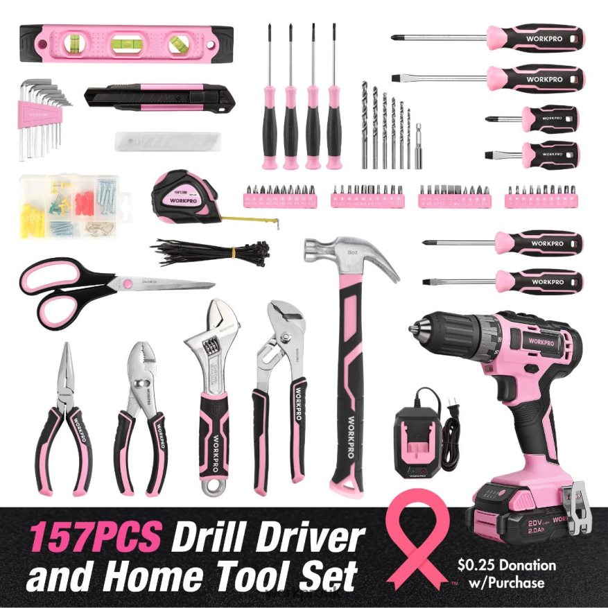 WORKPRO157-Piece Cordless Drill Combo Kit with 20V Cordless Lithium-ion X662Z259 Tool