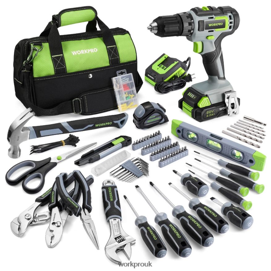 WORKPRO157-Piece Cordless Drill Combo Kit with 20V Cordless Lithium-ion X662Z259 Tool