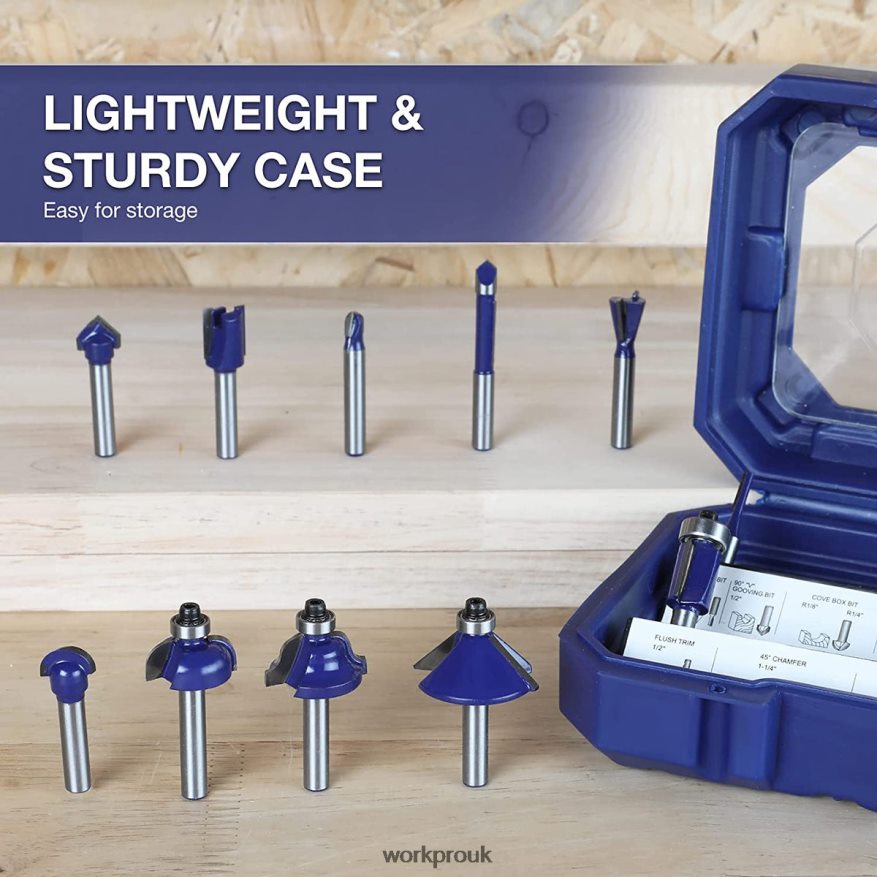 WORKPRO15 Pcs Router Bits Set, 1/4-Inch Shank Tungsten Carbide Router Bits X662Z130 Tool