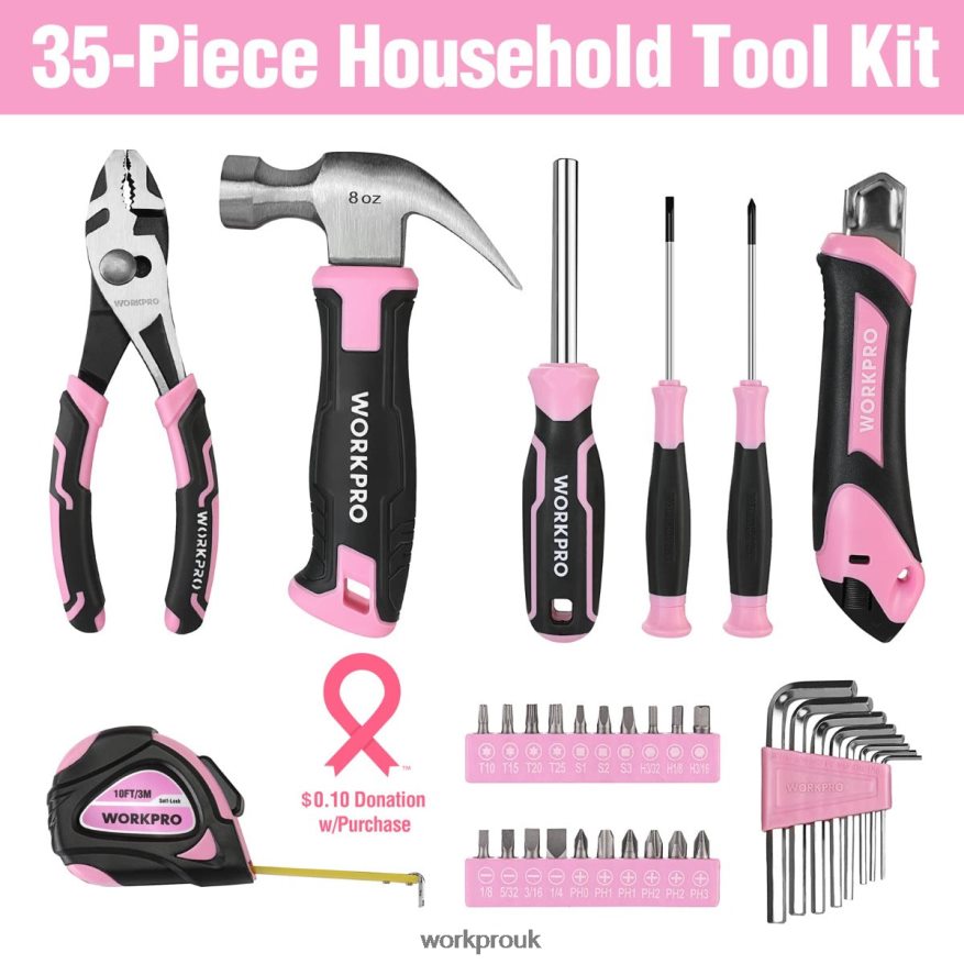 WORKPRO35 Pcs Household Tools Set with Storage Toolbox X662Z246 Tool