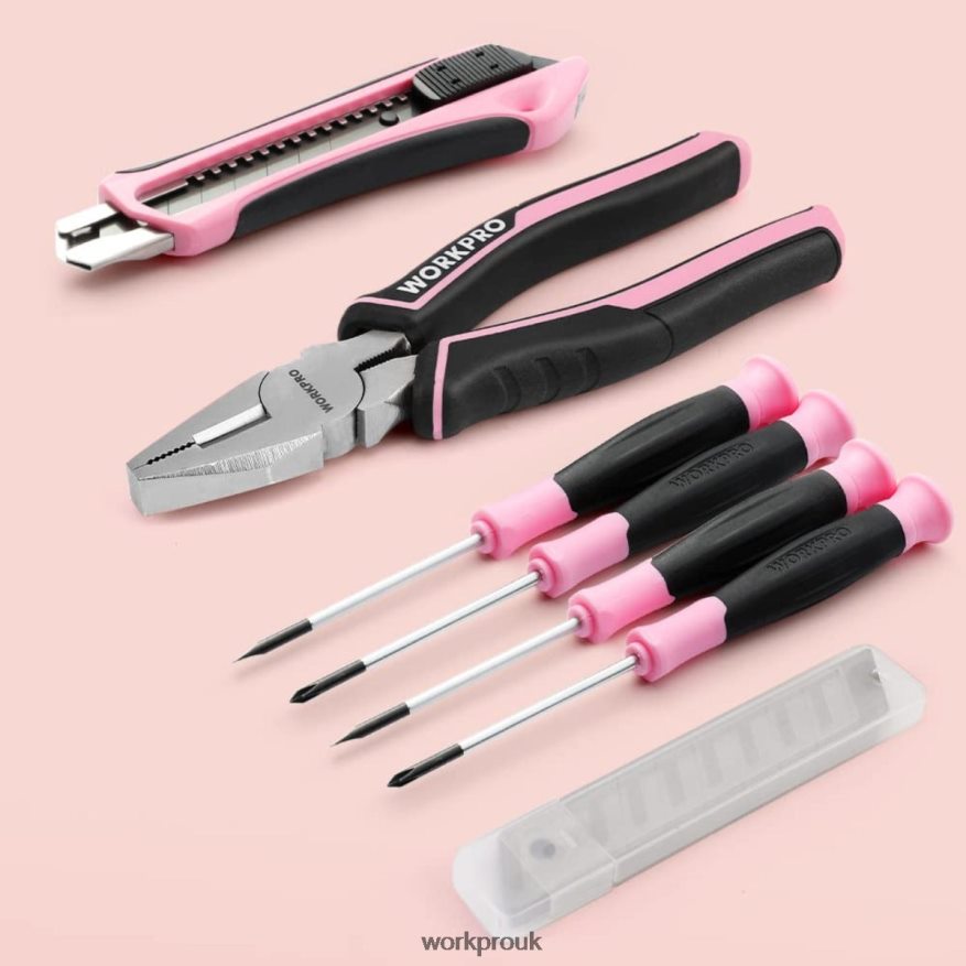 WORKPRO55 Pcs Tools Set, 3.7V Rotatable Cordless Screwdriver and Household Tool Kit X662Z264 Tool