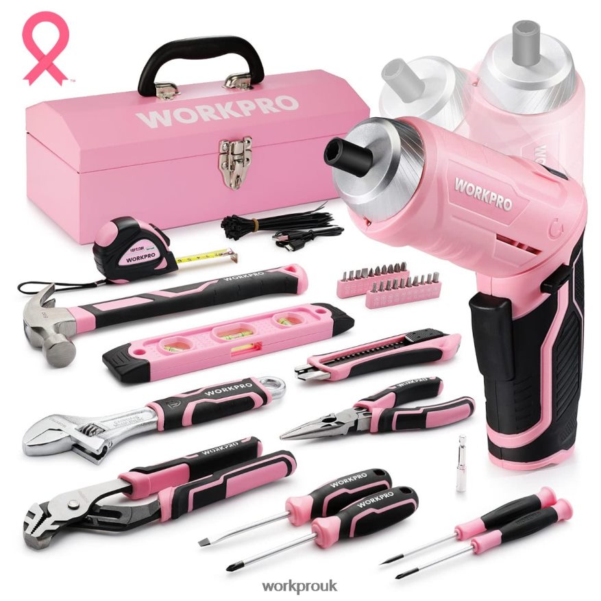 WORKPRO75 Pcs Tools Set, 3.7V Rotatable Cordless Screwdriver, and Household Tool Kit X662Z260 Tool