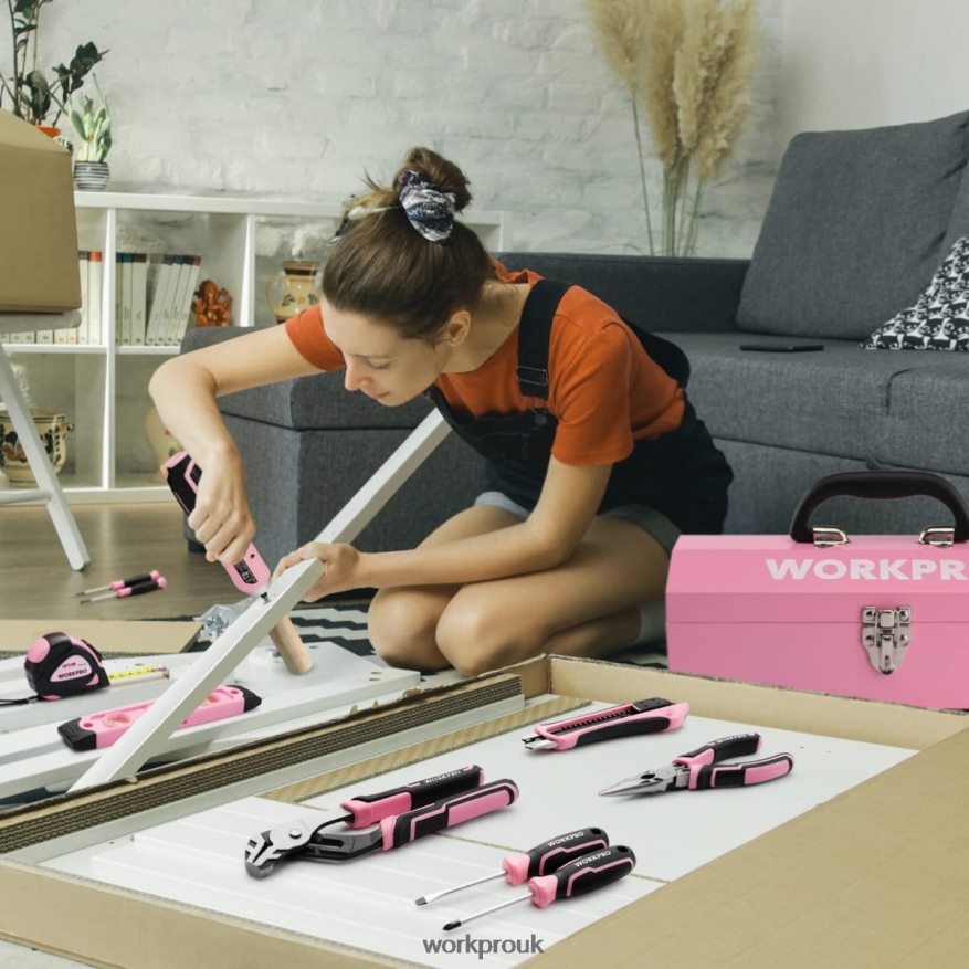 WORKPRO75 Pcs Tools Set, 3.7V Rotatable Cordless Screwdriver, and Household Tool Kit X662Z260 Tool
