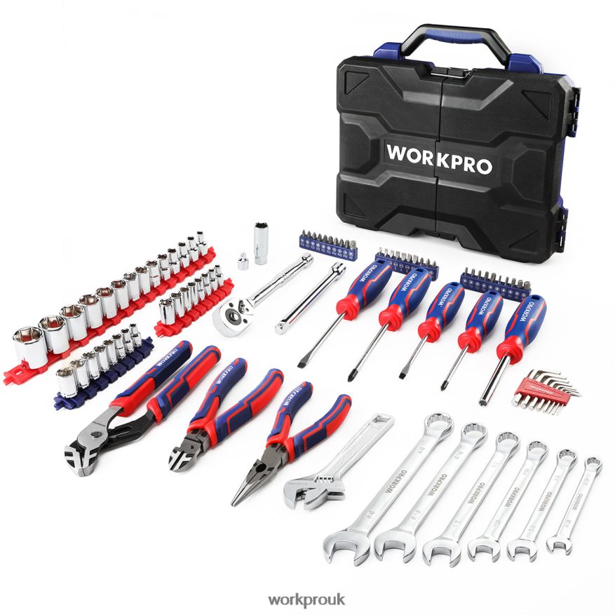 WORKPRO87 PcsMechanics Tool Set, Hand Tools Kit with Storage Tool Box X662Z305 Tool
