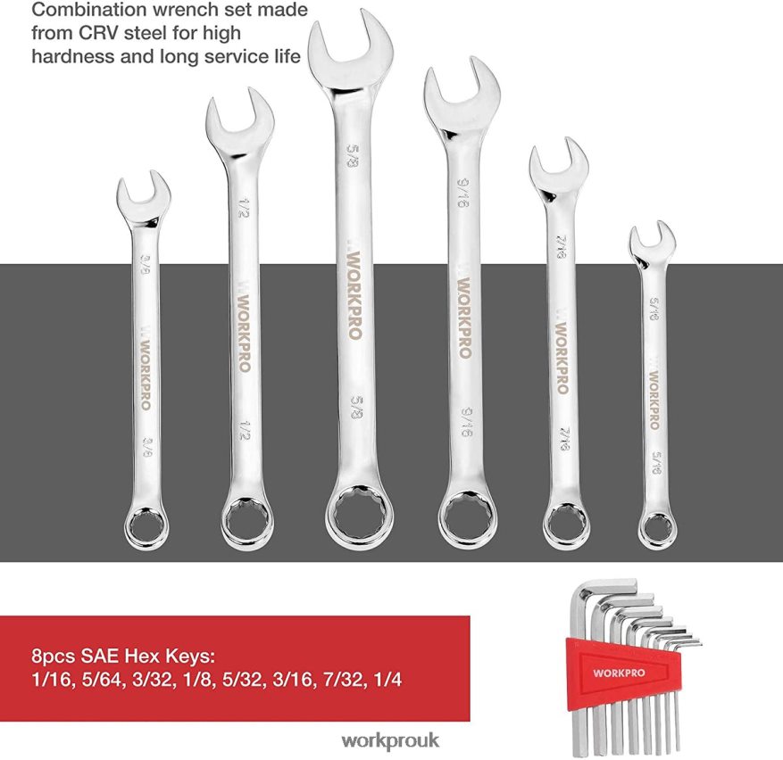WORKPRO87 PcsMechanics Tool Set, Hand Tools Kit with Storage Tool Box X662Z305 Tool