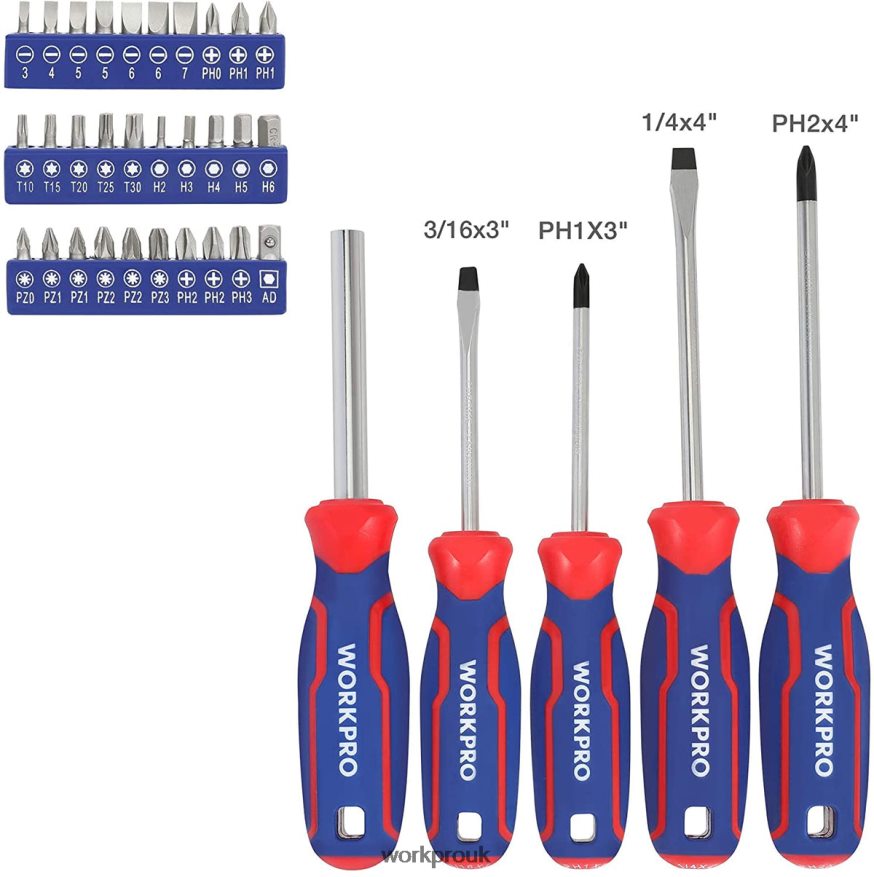 WORKPRO87 PcsMechanics Tool Set, Hand Tools Kit with Storage Tool Box X662Z305 Tool