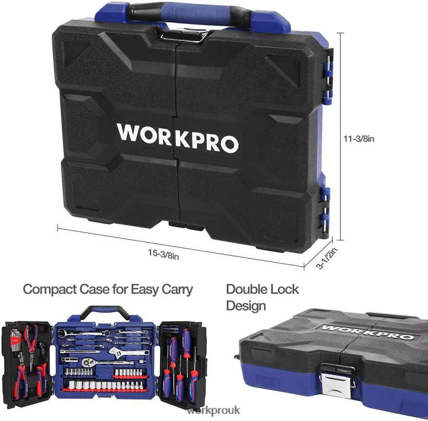 WORKPRO87 PcsMechanics Tool Set, Hand Tools Kit with Storage Tool Box X662Z305 Tool
