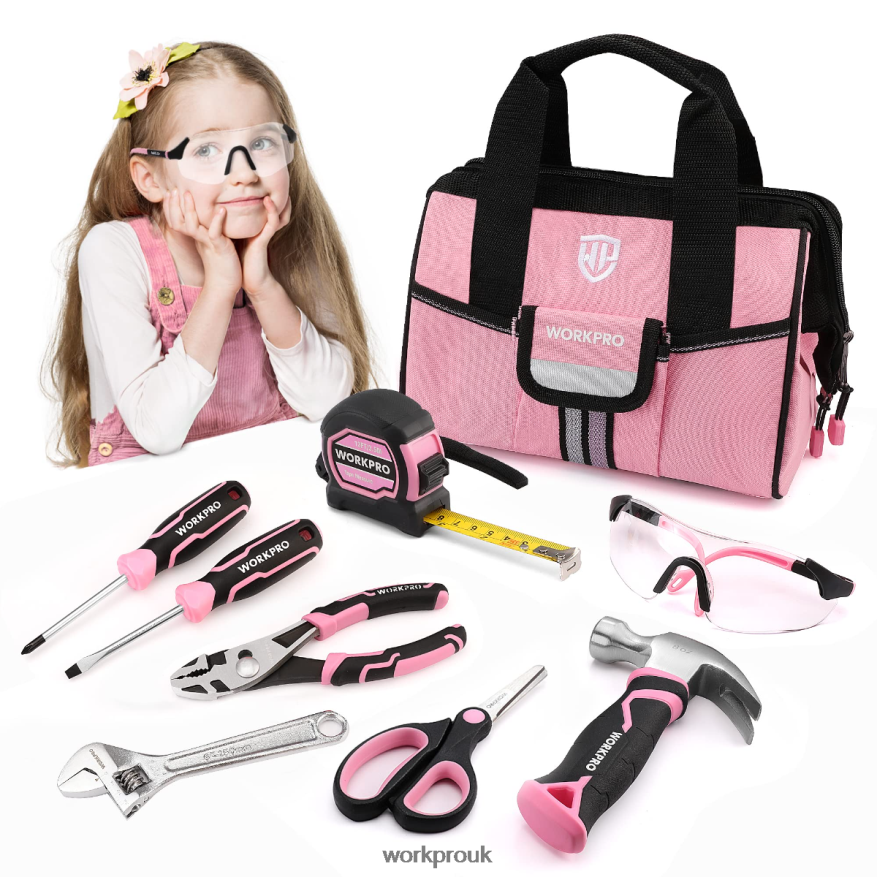 WORKPRO9 Pcs Kids Junior Tool Set with Tool Bag X662Z253 Tool