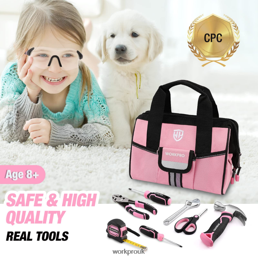 WORKPRO9 Pcs Kids Junior Tool Set with Tool Bag X662Z253 Tool