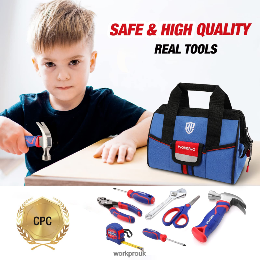 WORKPRO9 Pcs Kids Junior Tool Set with Tool Bag X662Z253 Tool