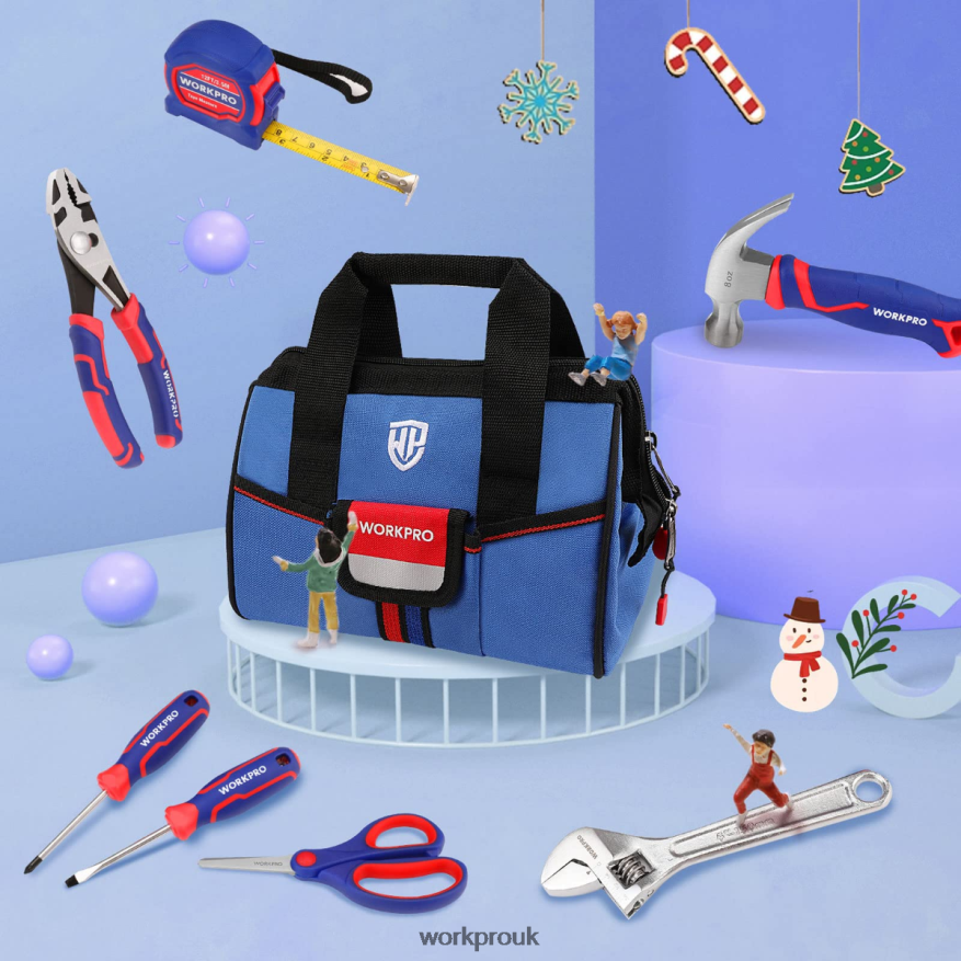 WORKPRO9 Pcs Kids Junior Tool Set with Tool Bag X662Z253 Tool