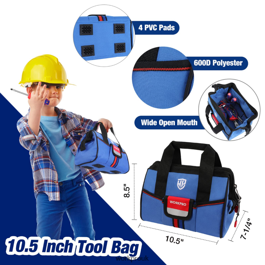 WORKPRO9 Pcs Kids Junior Tool Set with Tool Bag X662Z253 Tool