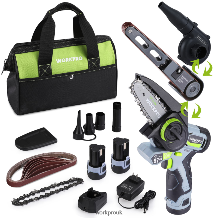 WORKPROCordless Detail Belt Sander, Mini Chain Saw, Electric Blower, 3-in-1 Power Tool Combo Kit X662Z296 Tool