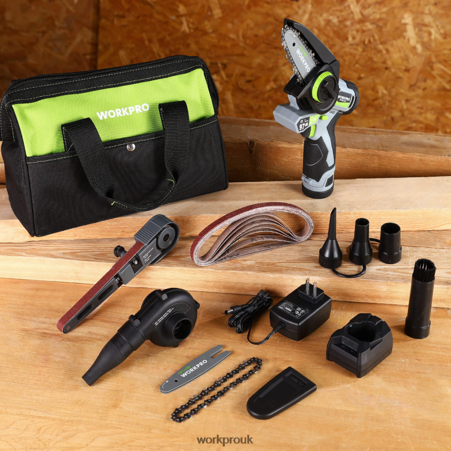 WORKPROCordless Detail Belt Sander, Mini Chain Saw, Electric Blower, 3-in-1 Power Tool Combo Kit X662Z296 Tool