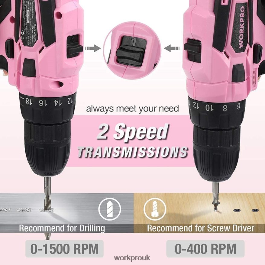 WORKPROCordless Drill Driver Set 12V Electric Screwdriver Driver Tool Kit for Women X662Z263 Tool