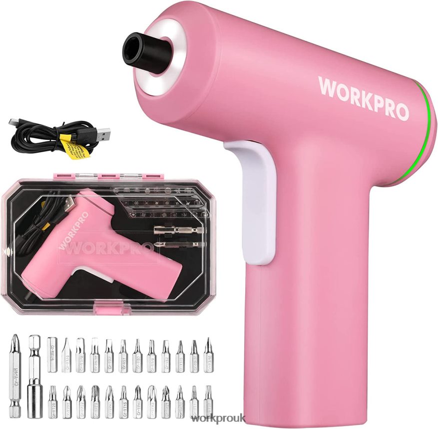 WORKPROElectric Cordless 4V USB Rechargeable Lithium-ion Battery Screwdriver Set X662Z234 Tool