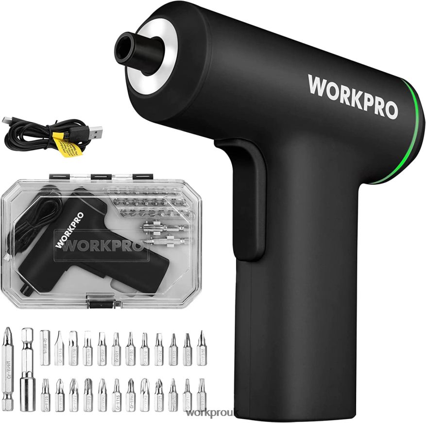 WORKPROElectric Cordless 4V USB Rechargeable Lithium-ion Battery Screwdriver Set X662Z234 Tool