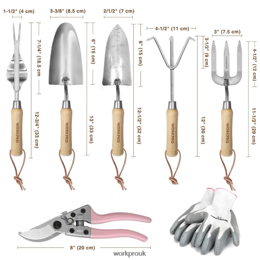 WORKPROGarden Tools 7 Pcs Set, Stainless Steel Heavy Duty Gardening Tools X662Z252 Tool