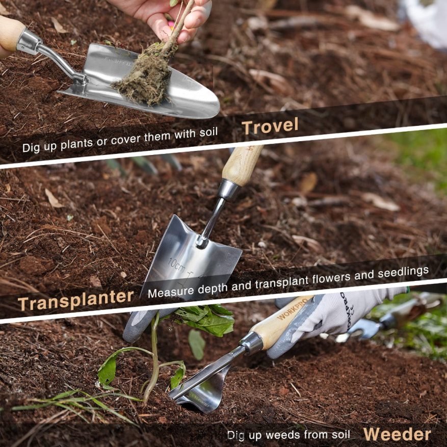 WORKPROGarden Tools 7 Pcs Set, Stainless Steel Heavy Duty Gardening Tools X662Z252 Tool