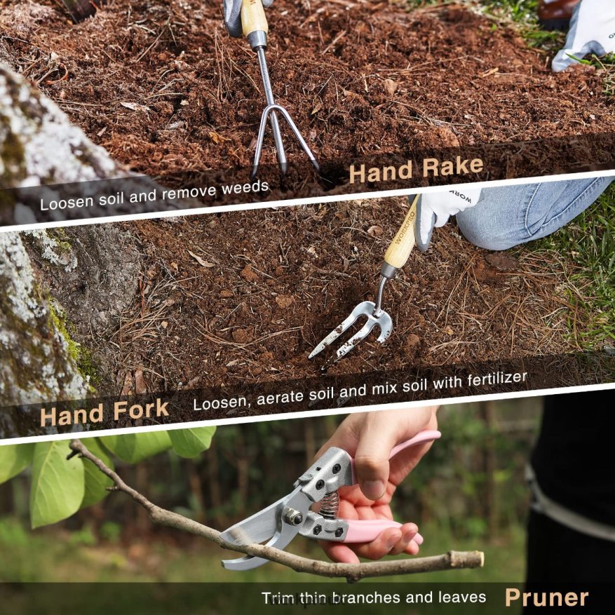 WORKPROGarden Tools 7 Pcs Set, Stainless Steel Heavy Duty Gardening Tools X662Z252 Tool