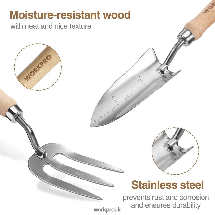 WORKPROGarden Tools 7 Pcs Set, Stainless Steel Heavy Duty Gardening Tools X662Z252 Tool