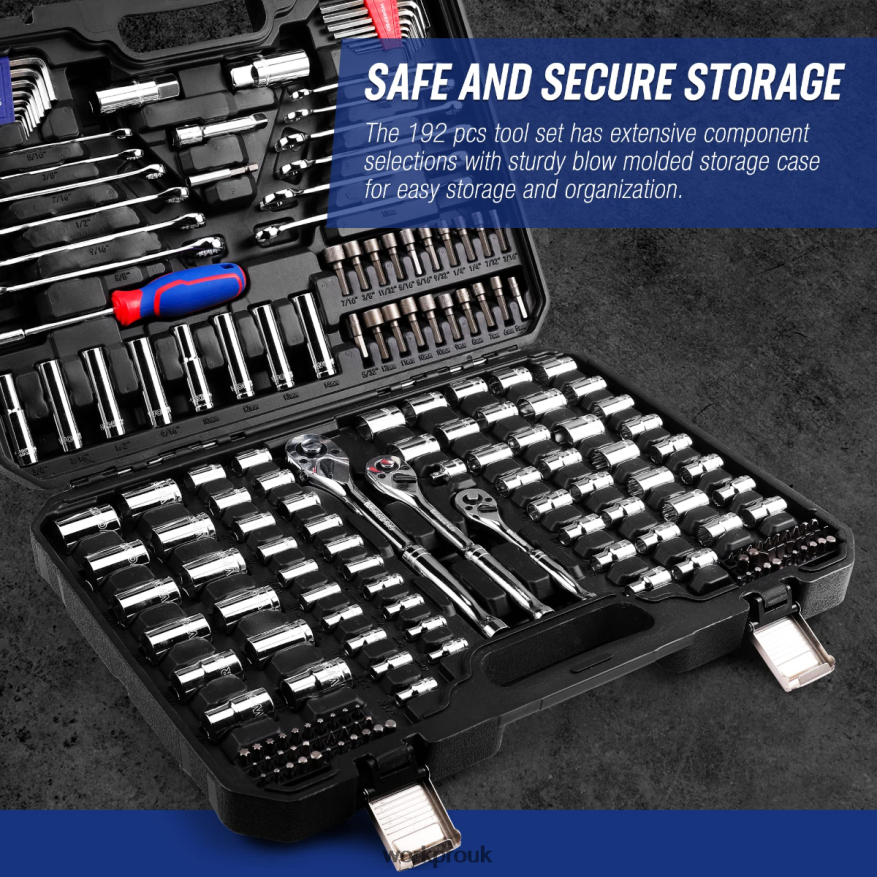 WORKPROMechanic Tool Set, 192 Pcs Socket Wrench Set with Storage Case X662Z311 Tool