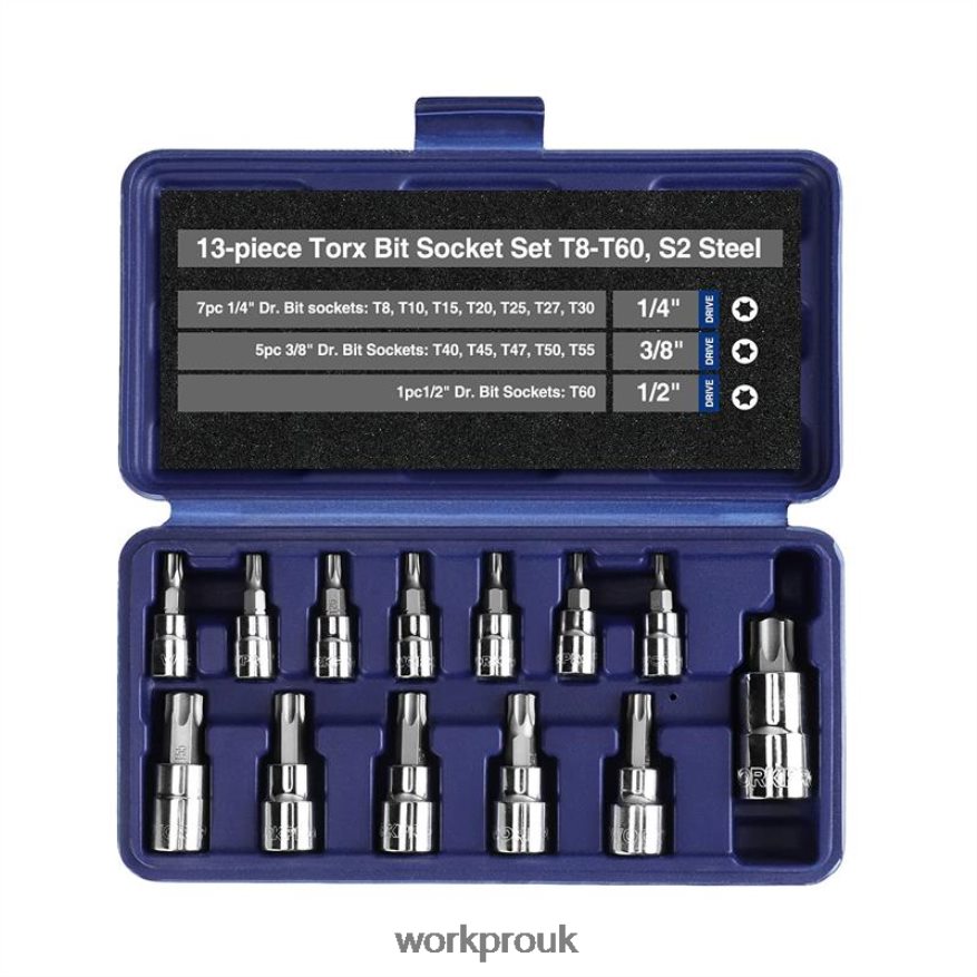 WORKPRO13 pcs Torx Bit Socket Set (For Hand Use Only) X662Z127 Tool