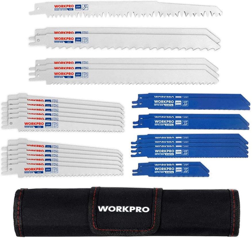 WORKPRO32 Pcs Reciprocating Saw Blade Set with Organizer Pouch X662Z138 Tool
