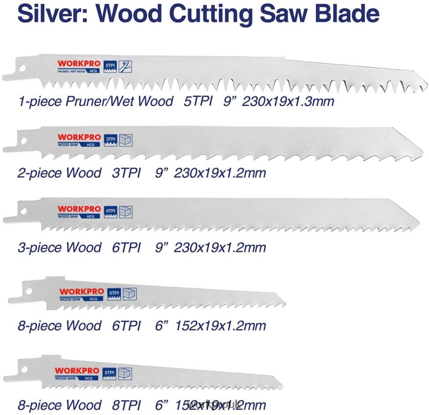 WORKPRO32 Pcs Reciprocating Saw Blade Set with Organizer Pouch X662Z138 Tool