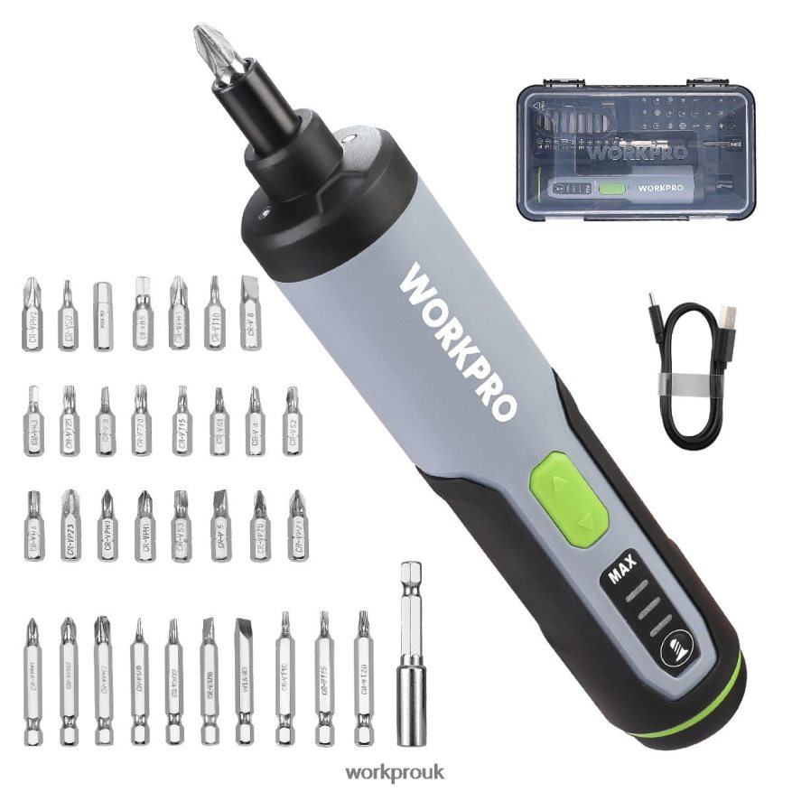 WORKPRO4V Electric Screwdriver, Rechargeable Cordless Screwdriver Set with LED Light X662Z232 Tool