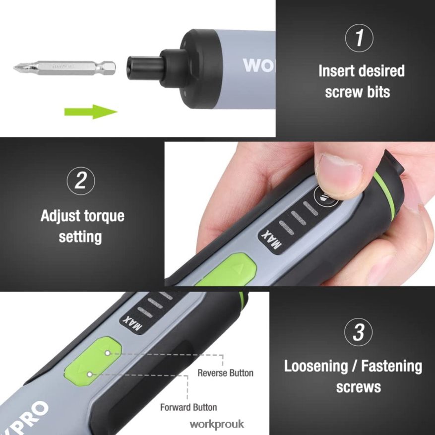 WORKPRO4V Electric Screwdriver, Rechargeable Cordless Screwdriver Set with LED Light X662Z232 Tool