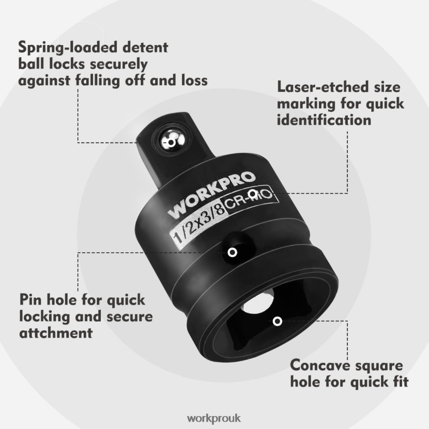 WORKPRO4 Piece-Impact Driver Socket Adapter and Reducer Set, Wrench Conversion Kit X662Z94 Tool
