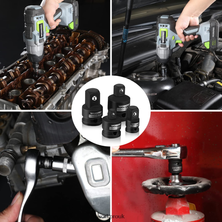 WORKPRO4 Piece-Impact Driver Socket Adapter and Reducer Set, Wrench Conversion Kit X662Z94 Tool