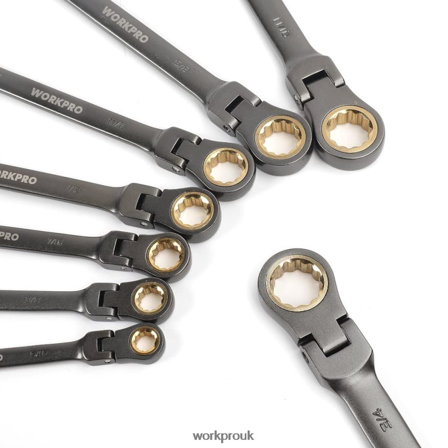 WORKPRO8 Pcs Flex-Head Ratcheting Combination Wrench Set with Organizer Bag X662Z86 Tool